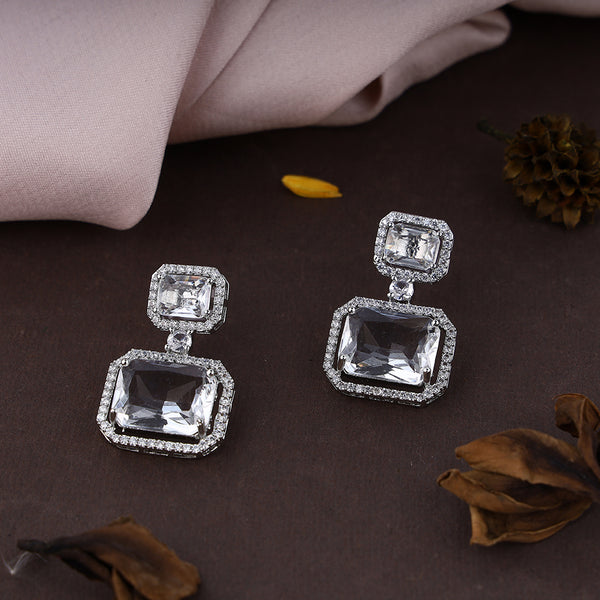 CZ Studs Drop Dangle