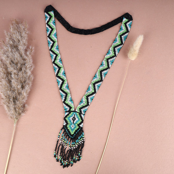 Zig-Zag Design Beaded Necklace