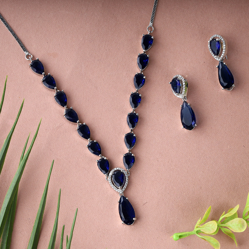 Luxury Teardrop AD Necklace Set