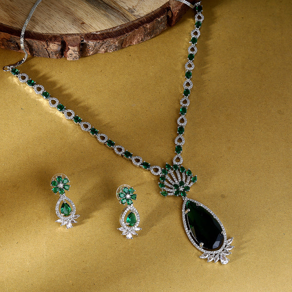 Long Neck Zircon/AD Necklace Set