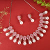 Pink Tone American Diamond Studded Necklace Set