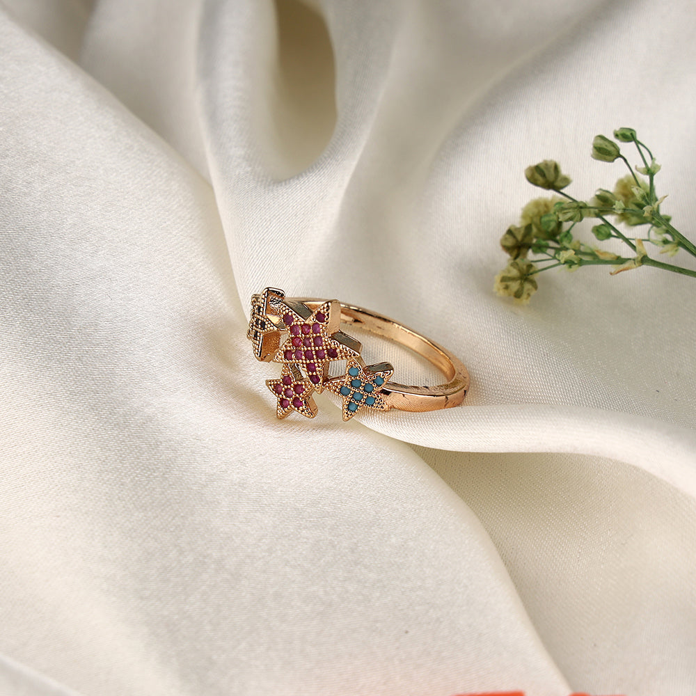Multicolor Star Design Ring