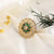 Meraki Delicate Green Gold Plated Kundan Ethnic Ring.