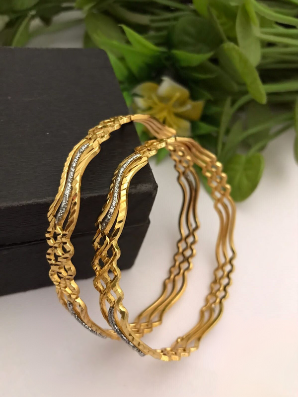 Stylish Silver &Gold Tone Bangles