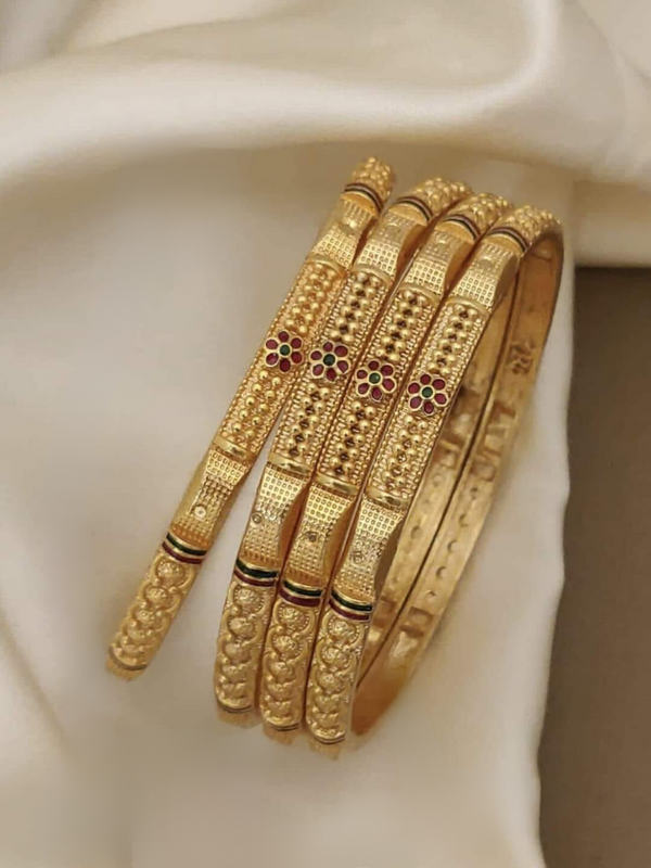 Golden Wedding Wear Brass Gold Plated Bangles