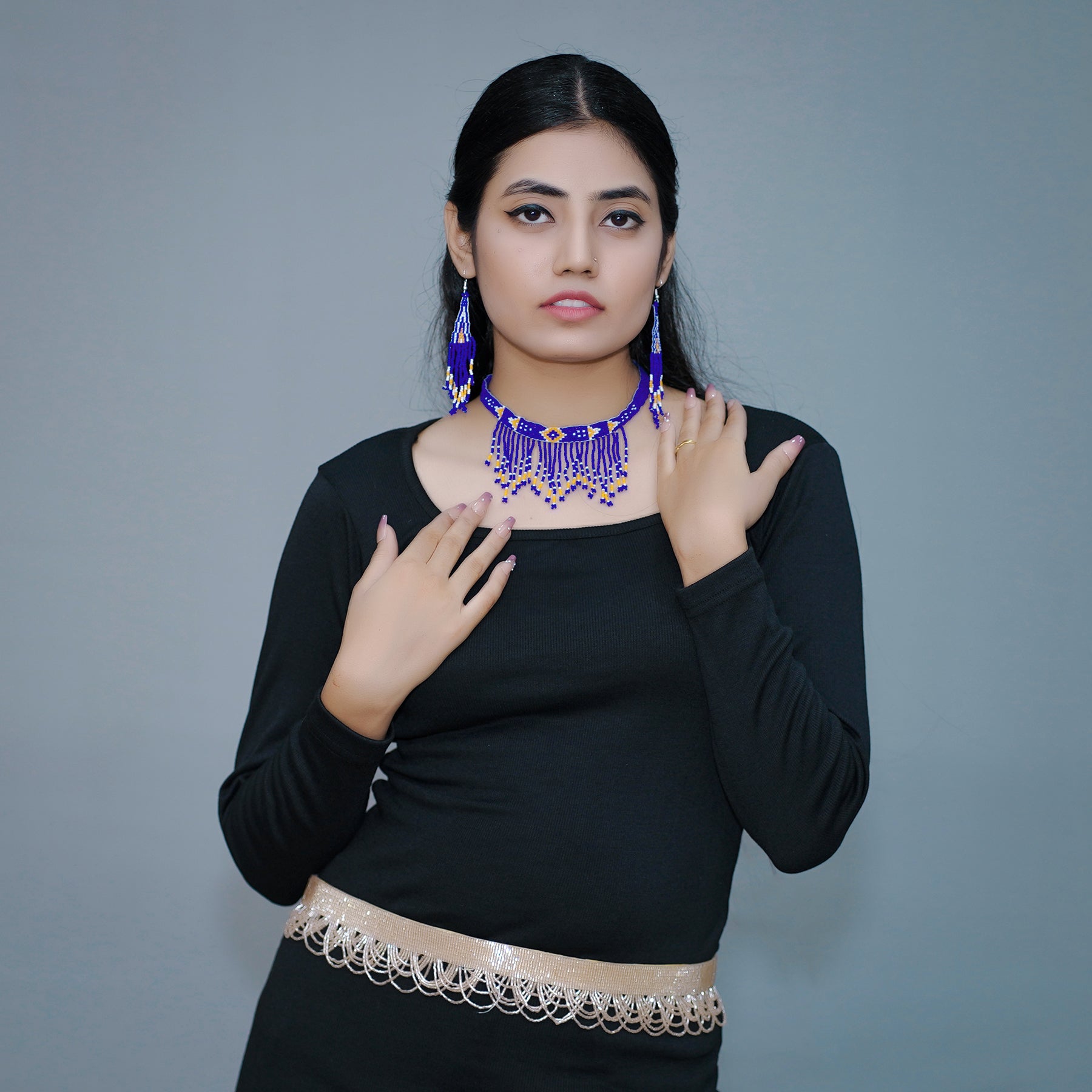 Handmade Trending Glass Beads Choker Set
