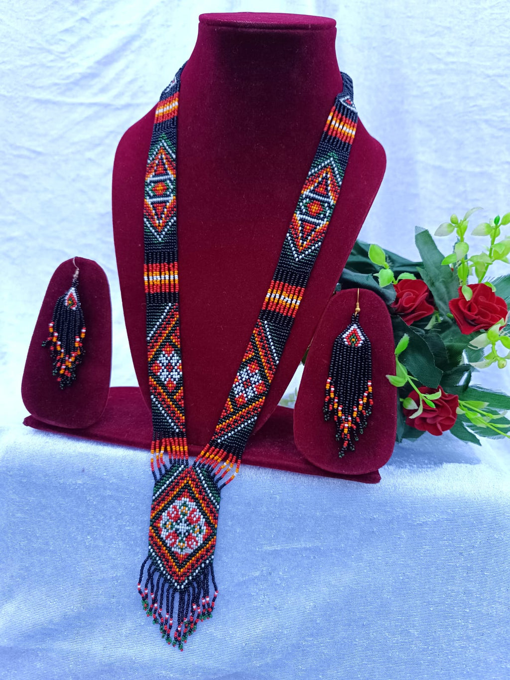 Multicolor Tribal Glass Beads Jewlery Set