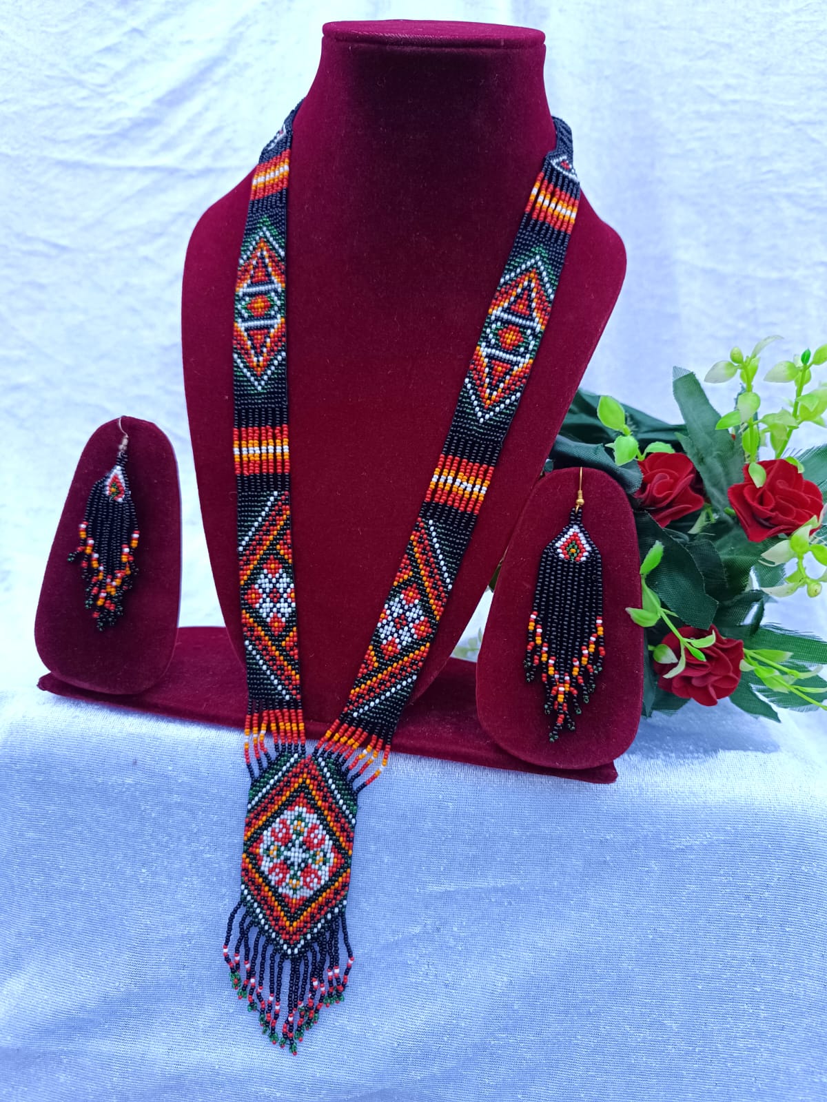 Multicolor Tribal Glass Beads Jewlery Set