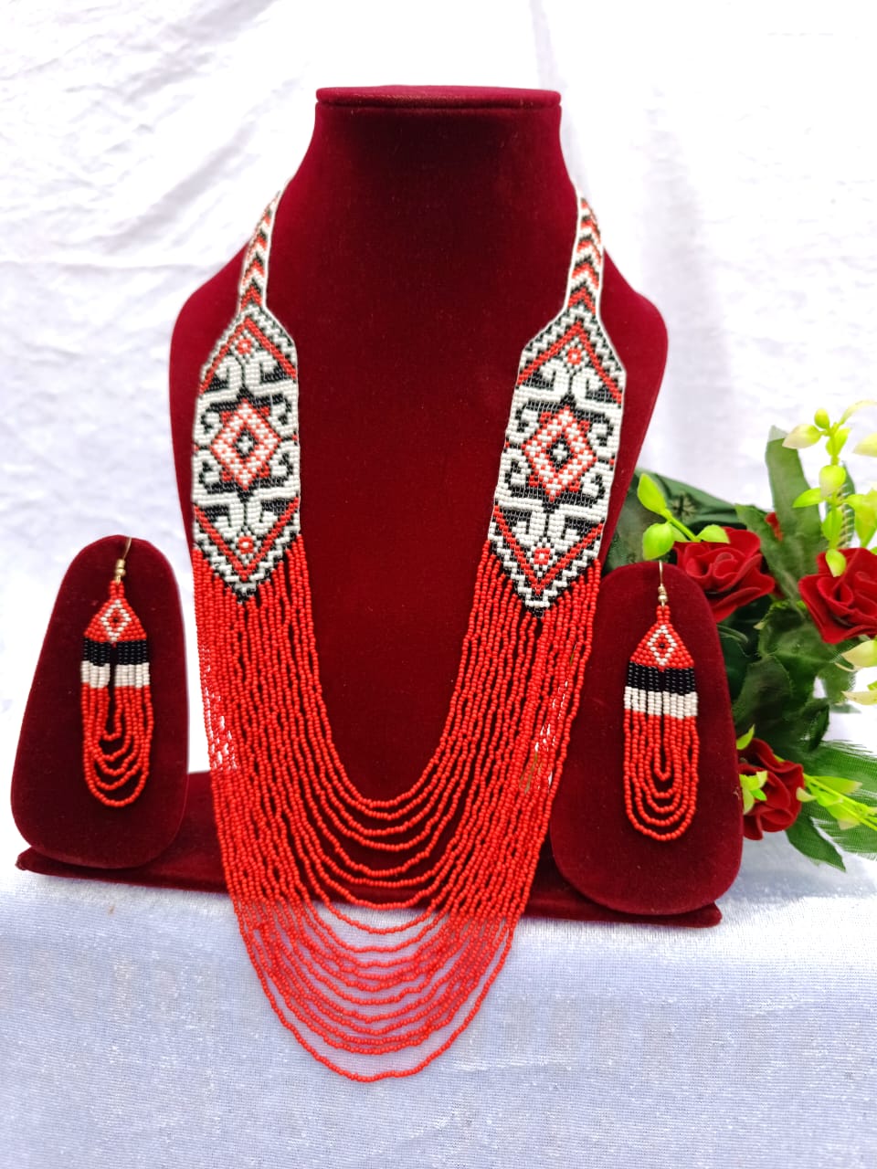 Moti Beads Work Jewlery Set