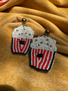 Popcorn Design Handmade Earrings