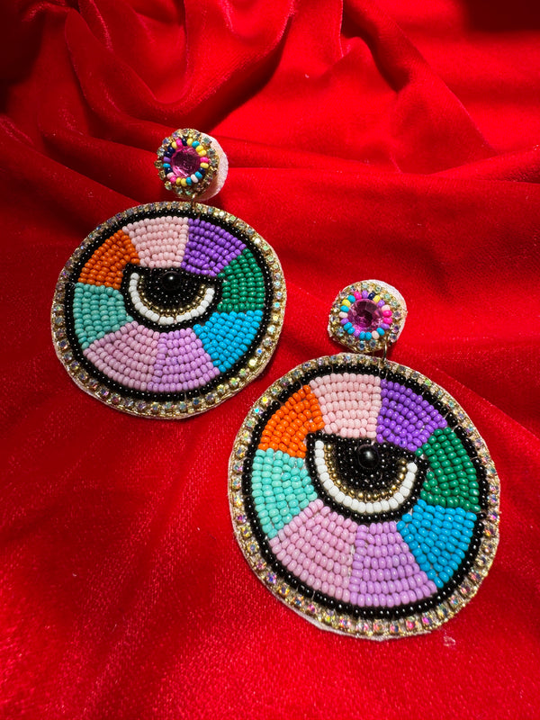 Multicolor Evil Eyes Earrings