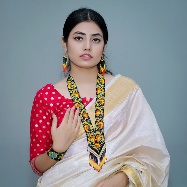 Sunbrust Pattern Beads Necklace