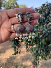 Meraki Ganesha Style Oxidized Earrings