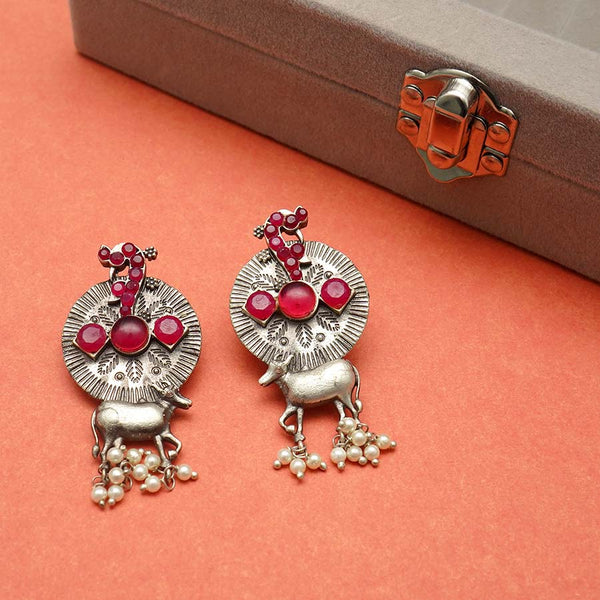 Oxy Cow Motif Earring