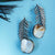 Mother Of Pearl Stone Leaf Designed Earrings