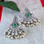 Green Stone Oxidized Earrings