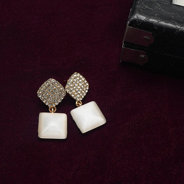 Light weighted American Diamond With White Stone Earring