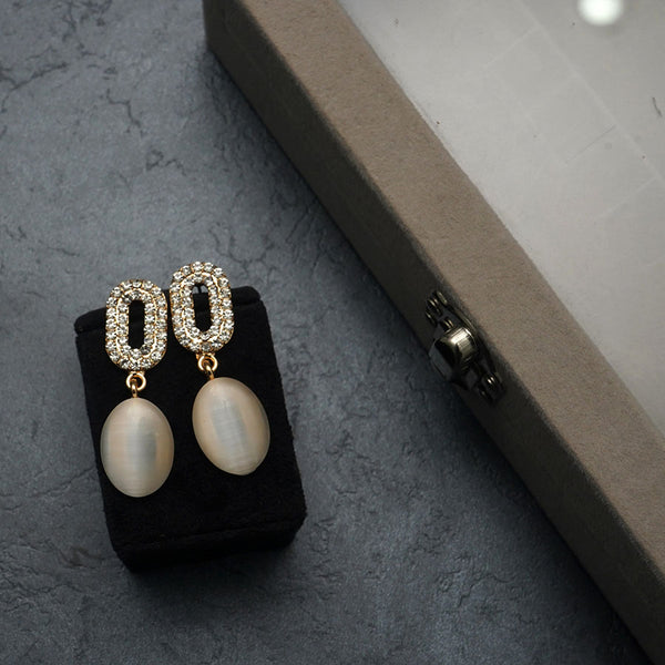 Light weighted American Diamond With White Stone Earring