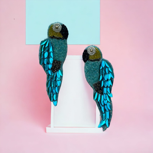 Handmade Parrot Style Beaded Earring