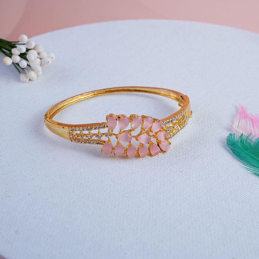 Gold Finish Ruby Stylish Bracelet