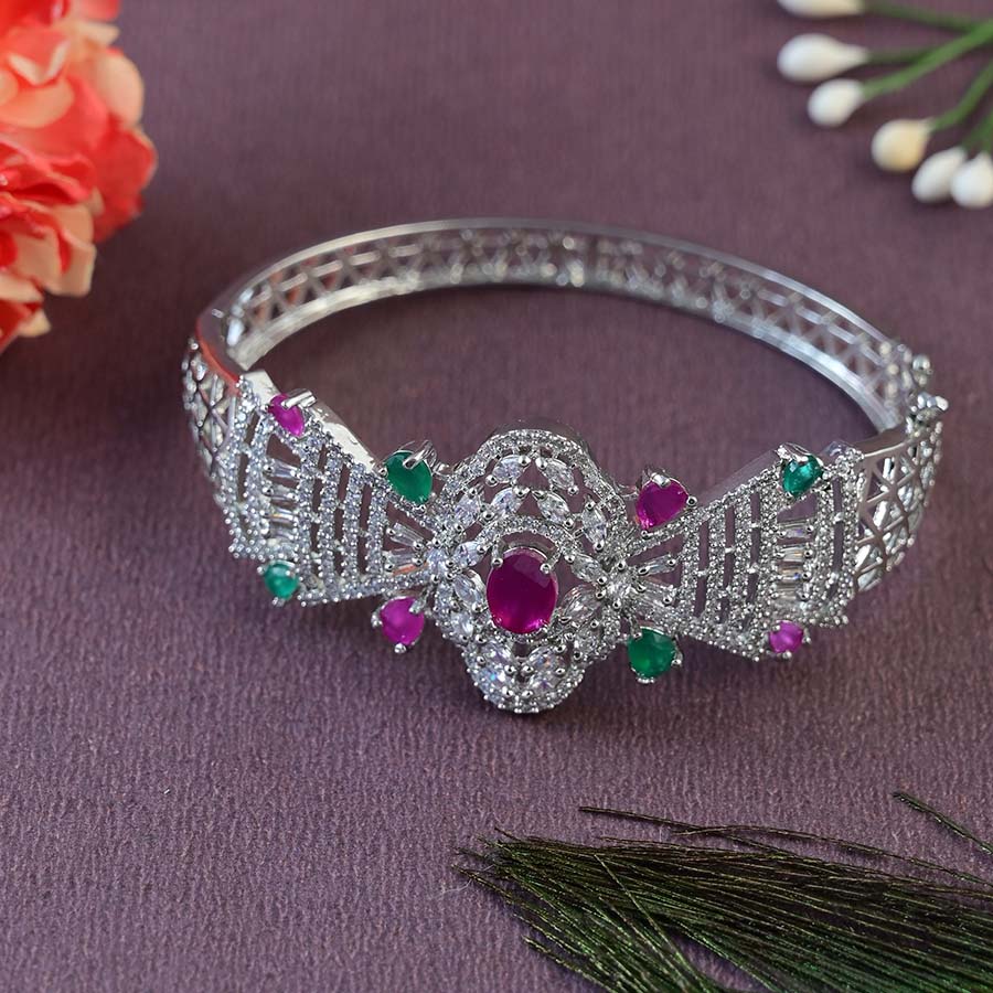 Pink Green Stone Bracelet