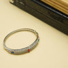 Meraki Silver Plated Multicolor Stone Bracelet With AD Stone