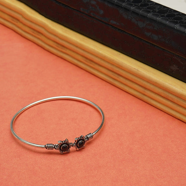 Oxidized Silver Bracelet with Stone