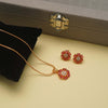 Meraki Enamel Flower Pendant Set