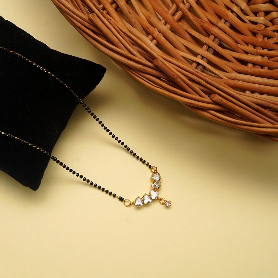Gold Plated American Diamond Studded Mangalsutra