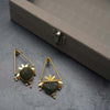 Triangle Shaped Monalisa Stone Earring with Pearls