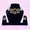 Meraki AD Stone Kundan Choker Set with Beads &Pearls