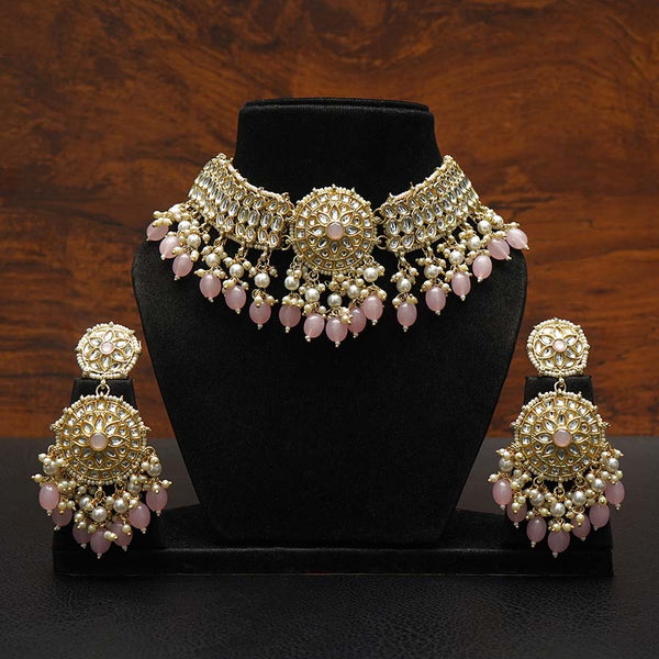 Meraki Light Weight Designer White Beads Polki Set