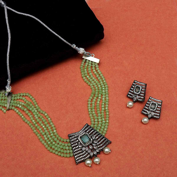 Meraki Red Choker Set with Pearl Drop