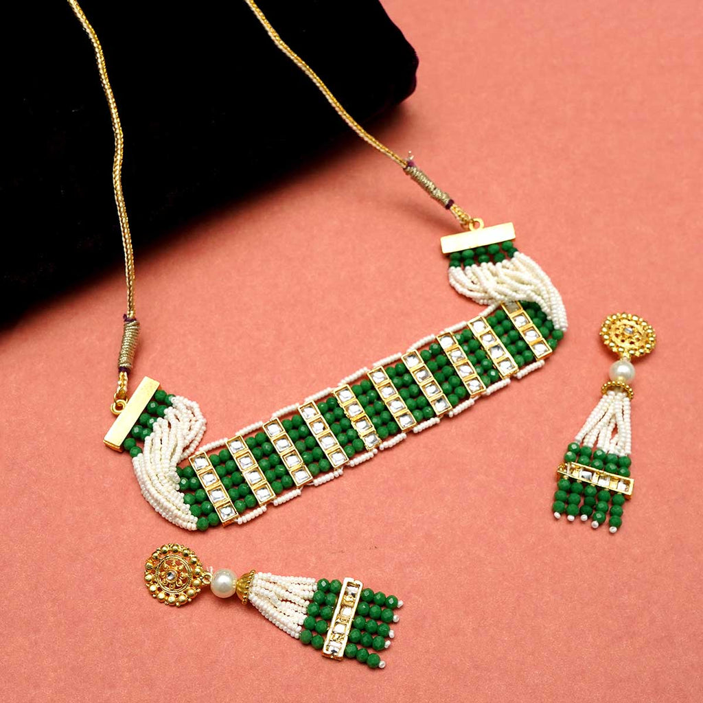 Meraki Kundan & Beads Choker Set