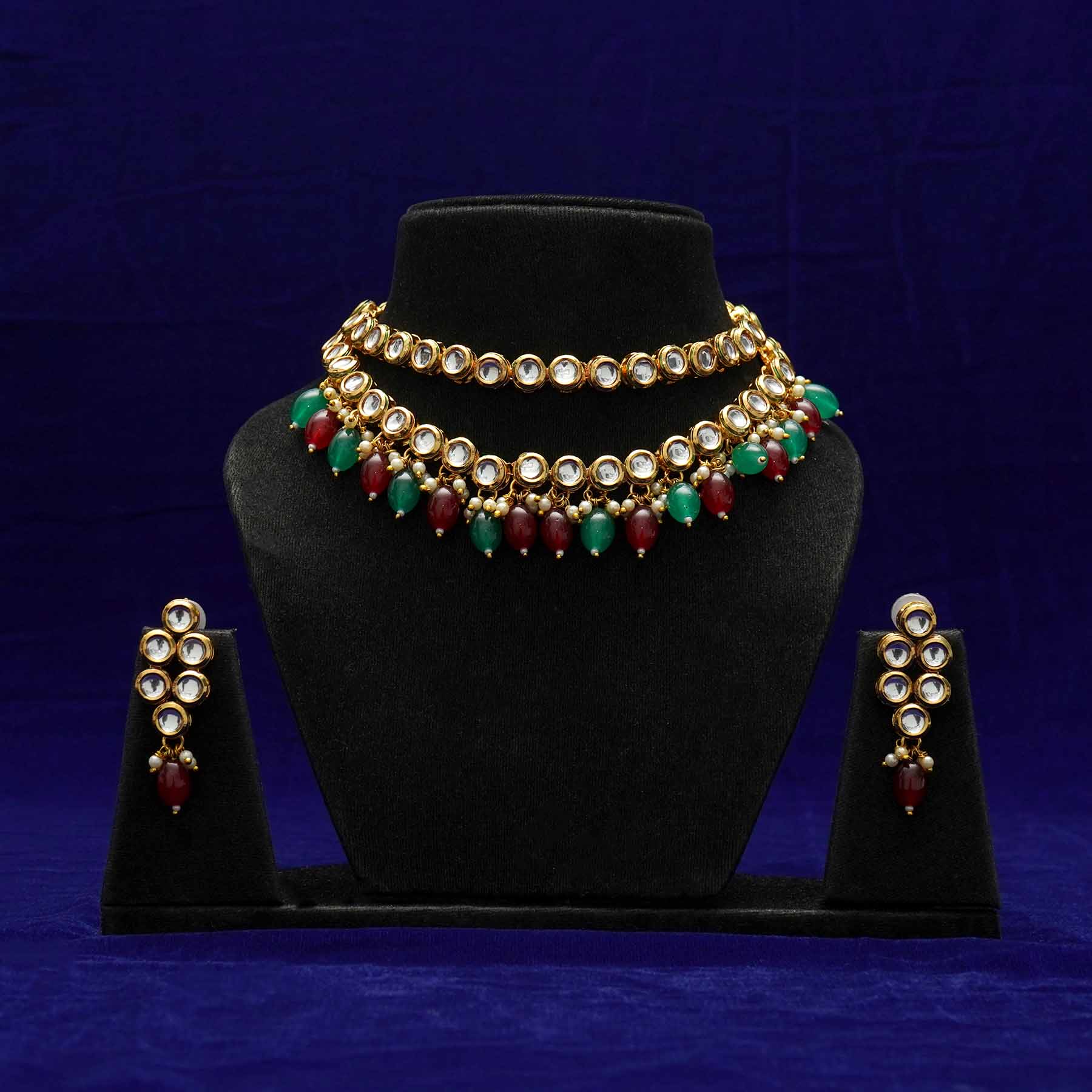 Meraki Gold Plated Kundan Necklace Set