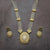 White and Gold Rajasthani Theva Necklace & Earrings Jewlery Set For Women