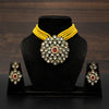 Kundan and Bead Necklace with Ruby Stone