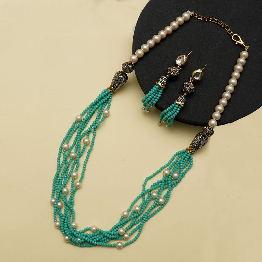 Multilayered Mala with jadau kundan and Pearls