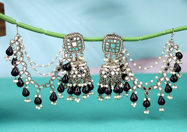 Mohika Mirror Jhumka Earring With Sahara