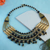 Alloy Multilayer Oxidized Black Coloured Necklace