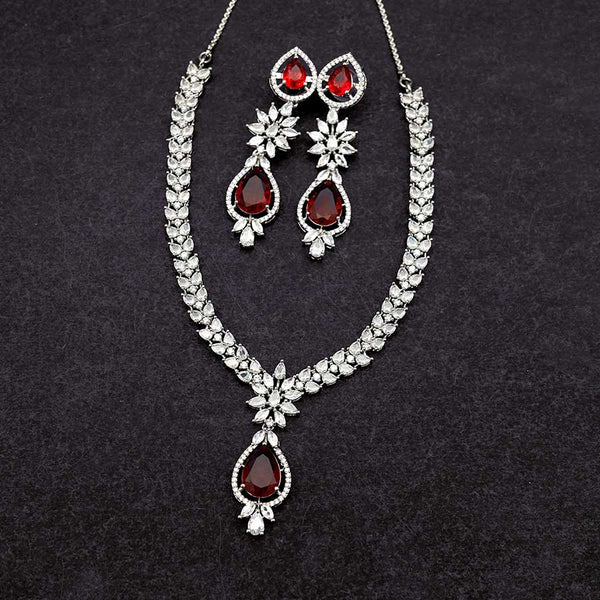 Emerald Long Blue Pendant with Earrings