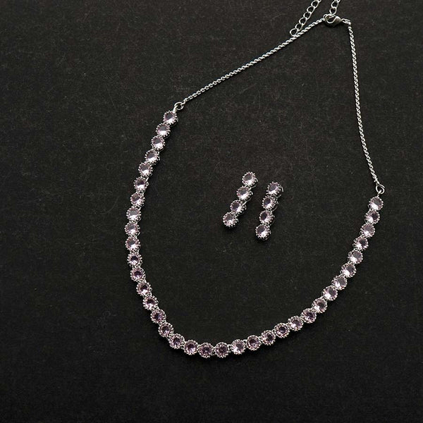 Silver Tone American Diamond Choker