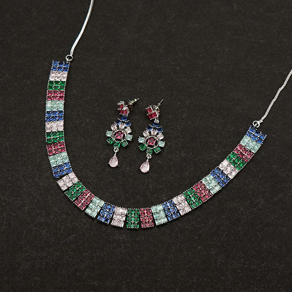 American Diamond Multicolor Choker