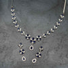 Silver Plated Stone Studded Necklace & Earrings Set
