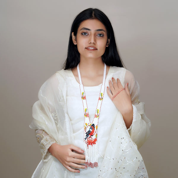 Colorful Ukrainian Beads Sparrow Design Necklace