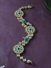 Meraki Gold Plated Green Stone Studded Kundan Mathapatti