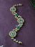 Meraki Gold Plated Green Stone Studded Kundan Mathapatti