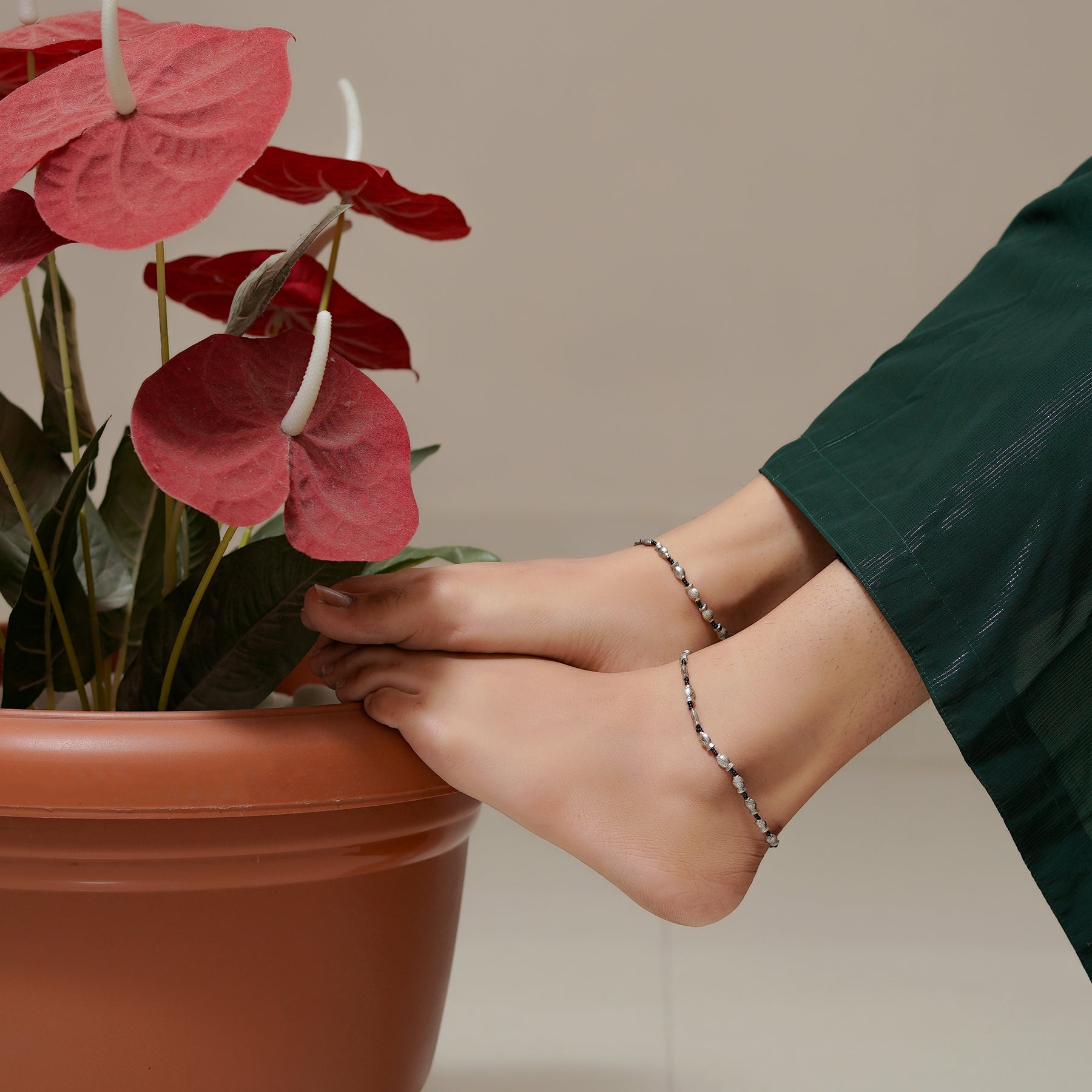 Silver Plated Fish Design Anklet