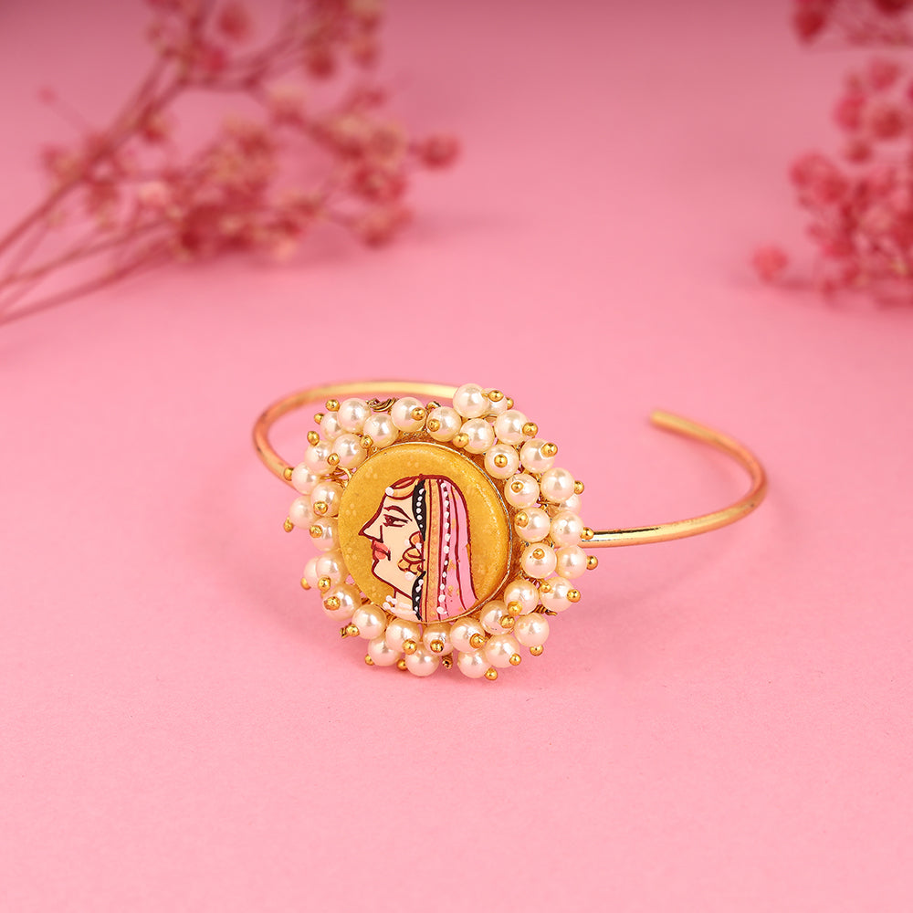Gold Plated Handcrafted Pearl Bracelet