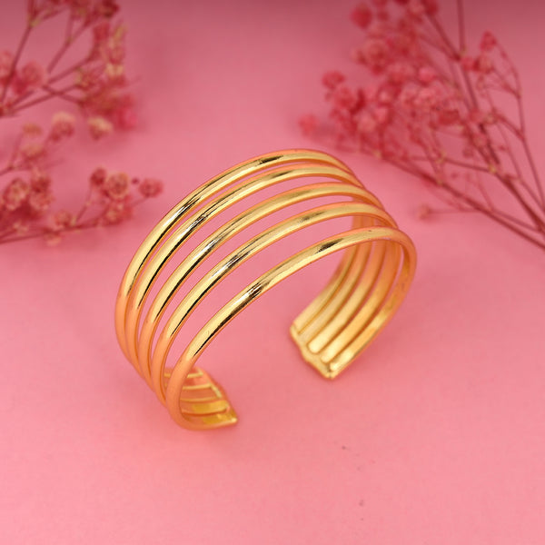 Chunky Gold Plated Wide Cuff Bracelet